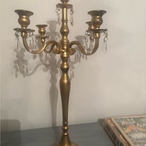Luxurious Gold Candelabra with Crystal Details